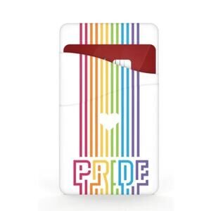Colorways Pride Rainbow on White Self-Adhesive CARD HOLDER Phone Wallet NEW LGBT